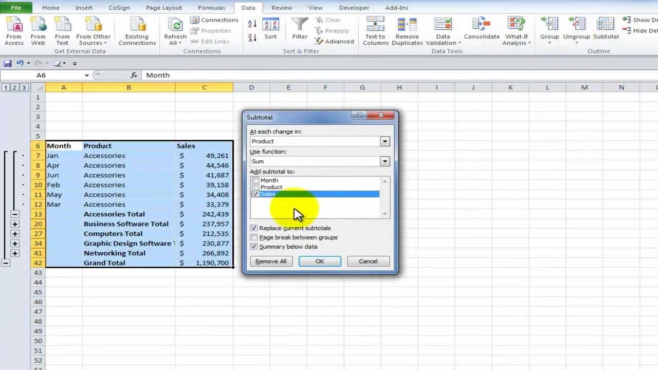 Create Multiple Subtotals In Excel Bapstores