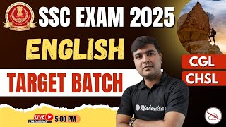 SSC CGL/CHSL Exam 2025: English with Nitin Sir | Target Batch for Complete Preparation