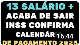 CONFIRA AGORA CALENDÁRIO DE PAGAMENTO 2025 FOLHA + ANTECIPAÇÃO 13° SALÁRIO INSS