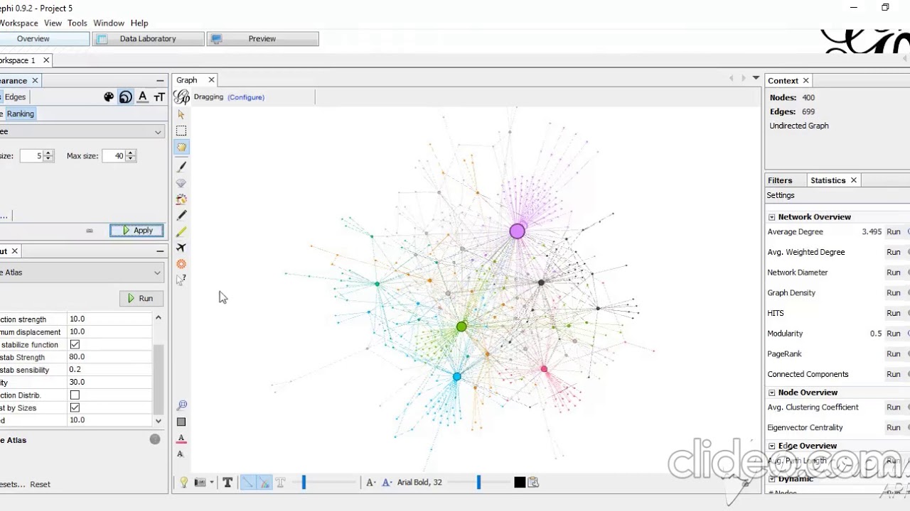 Gephi: Scale-free-network Visualization - YouTube