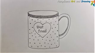 How to Draw a Best Friend Cup | Drawing For Gift