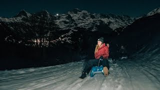 ❄ Night Sledding 🛷 in the Swiss 🇨🇭 Alps