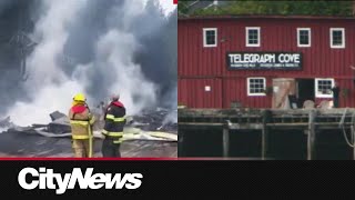 Fire engulfs popular boardwalk and businesses on Vancouver Island community