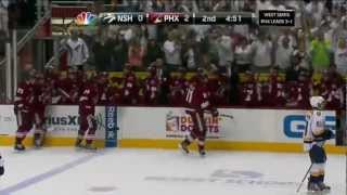 Martin Hanzal goal. Nashville Predators vs Phoenix Coyotes Game 5 5/7/12 NHL Hockey