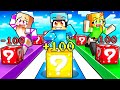 Cheating With +100 LUCKY BLOCKS in a LUCKY BLOCK RACE in Minecraft With Crazy Fan Girl!