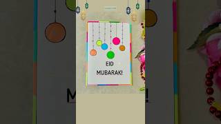 DIY EID MUBARAK Card🌙⭐️ Easy white paper Eid decoration🥰 #ramadan #eid #shorts #short #diy #viral