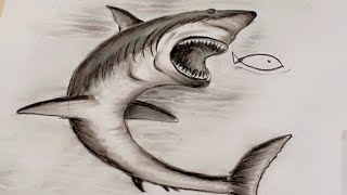 رسم سمك القرش بسهوووولة - easy shark drawing