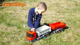 Playing with Construction Vehicle Toys! | Trucks and Diggers Pretend Play | JackJackPlays