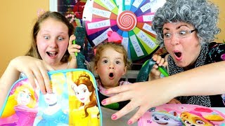 MYSTERY WHEEL OF TOYS SURPRISE SWITCH UP CHALLENGE!! GREEDY GRANNY vs Ruby Rube & Bonnie