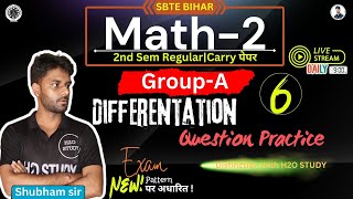 bihar polytechnic 2nd semester math-2|Differentation Question Practice|sbte bihar 2nd sem|H2O STUDY|