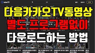 다음(카카오TV) 동영상 다운로드 방법