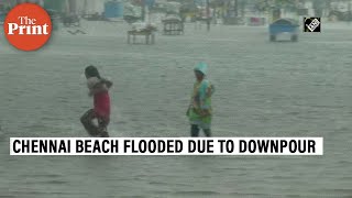 Marina Beach flooded due to downpour in Chennai, at least 12 people dead