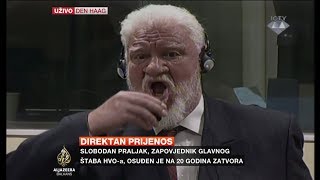 Slobodan Praljak commits suicide by drinking poison