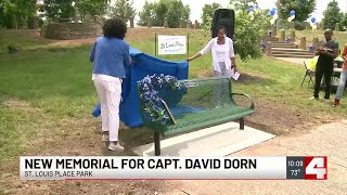 St. Louis officials dedicated memorial benches to fallen officer