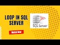 SQL Loop | Loop in SQL server | While loop in SQL | How to use loop in SQL | Loop tutorial
