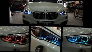 AS視覺鯊。寶馬 BMW  X1 F48 2016 28I 日行燈 抹藍日行燈 七彩 導光 淚眼 APP