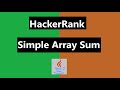 simple array sum hackerrank Solution - java 8| Hackerrank Java | realNameHidden