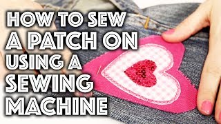 How to Sew on a Patch on a Home Sewing Machine | Sew Anastasia