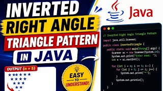 How to Print Inverted Right Angle Triangle Pattern in Java👩💻|Pattern Programs for Beginners 🔥
