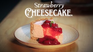 Easy No-Bake Strawberry Cheesecake – No Eggs, No Cream Cheese!