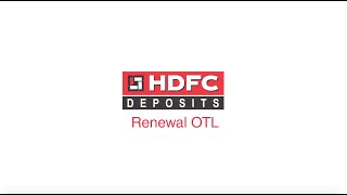 Deposit Renewal through HDFC Key Partner Portal