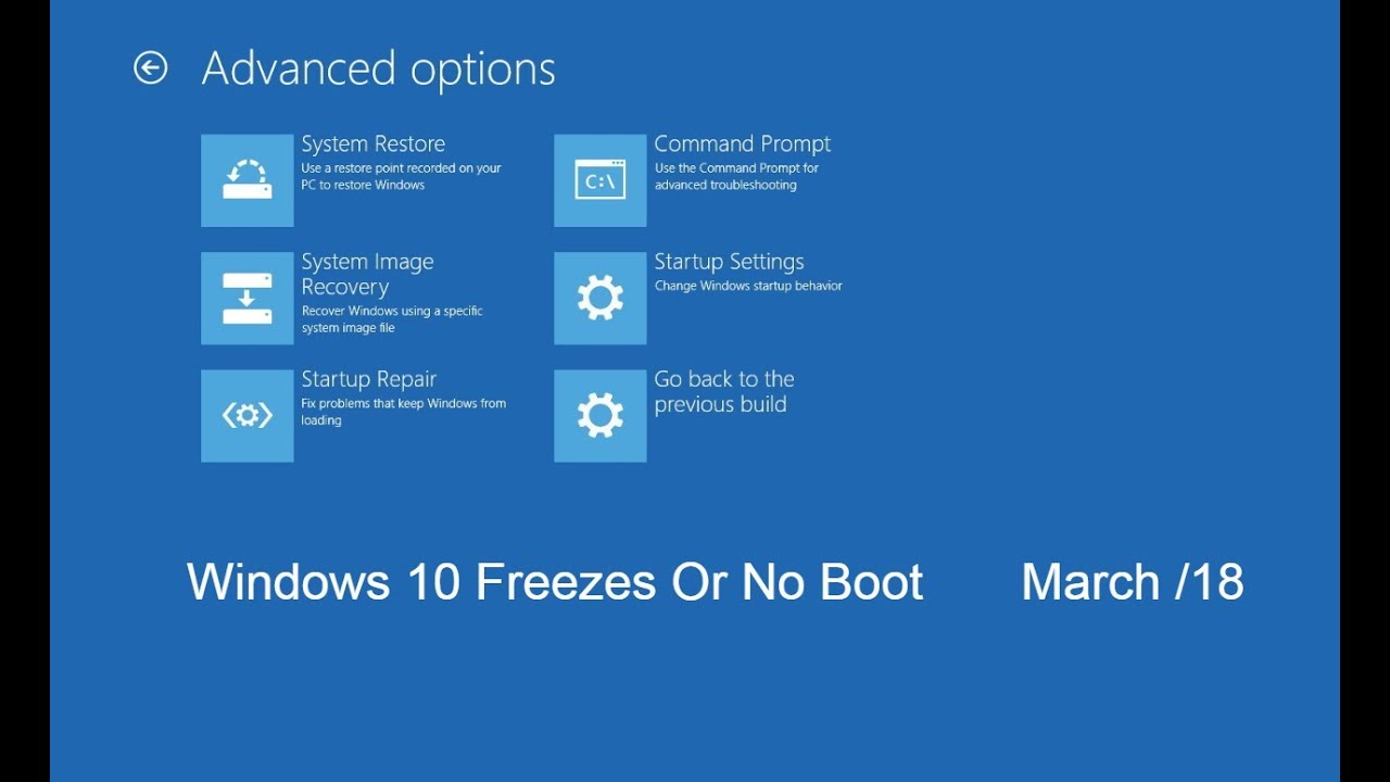 Windows 10 Freezes After Update Or Won't Boot *Fix* - YouTube