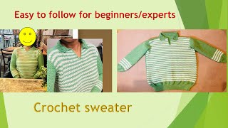 Easy Crochet jumper for girls/boys | Crocia se banayen sweater| #crochet #crochettutorial