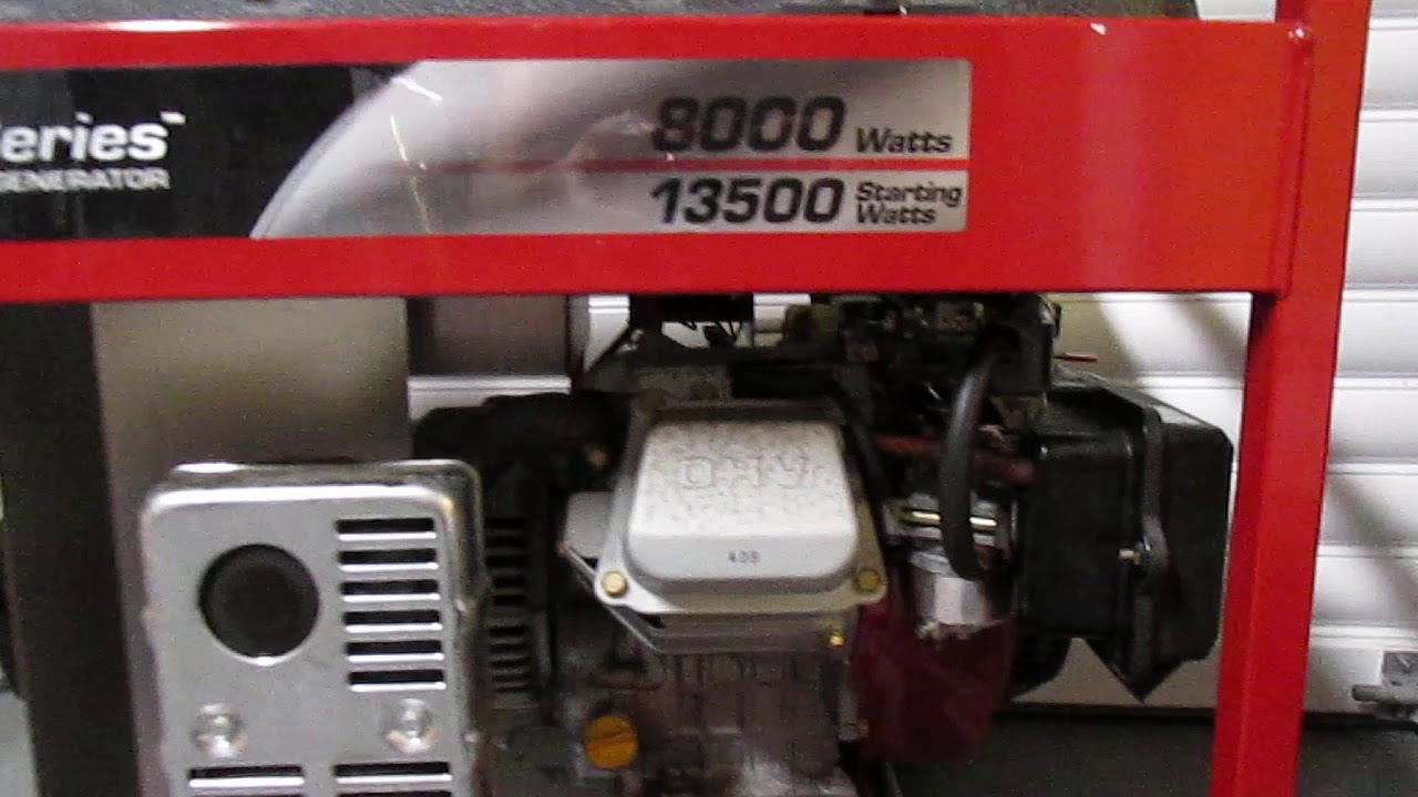 Briggs And Stratton Elite 8000 Portable Generator - YouTube