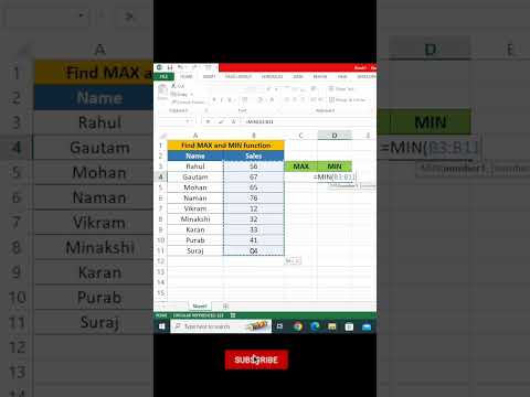 Cómo utilizar la función MAX y MIN en excel#excel#tutorial de excel#