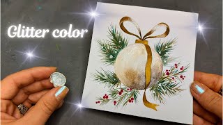 Christmas greeting card idea / Easy watercolor painting tutorial