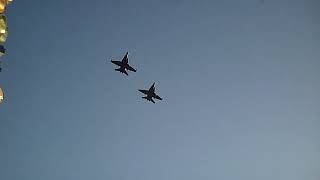 CF-18 jets do a flyover prior to Montreal Alouettes vs. Toronto Argonauts game 10/22/22