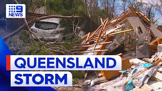 Queensland’s south east hit with severe thunderstorms leaving a woman dead | 9 News Australia
