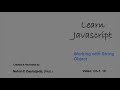 Learn Javascript: Working with String Object - Full Name : concat()