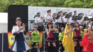 香川県警音楽隊\u0026カラガール\u0026キッズダンス恋ダンス２０１７坂出塩祭り