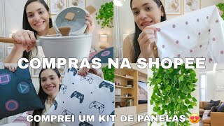 COMPRINHAS SHOPEE| paguei super barato nas panelas, mochila pra viagem, decoração