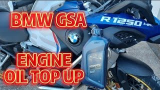 BMW R1250GSA ENGINE  OIL TOP UP.(1250 BOXER MOTOR'S).