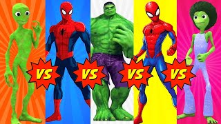 DANCE CHALLENGE Spiderman Vs Hulk Vs Me Kemaste - El Taiger 👽 Alien Green Dance 👽