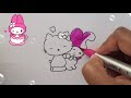 how to draw my melody💓💞 sanrio cute easy melody drawing tutorials easy melody drawing