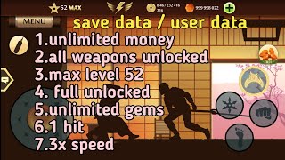 shadow fight 2 mod (unlimited money , max level , god mod) save data v 2.18.0 in 1 mb