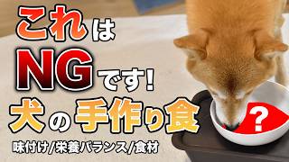 【犬の手作りごはん】犬のご飯をつくる場合、これは絶対にやってはいけません【味付け/栄養バランス/食材選び】