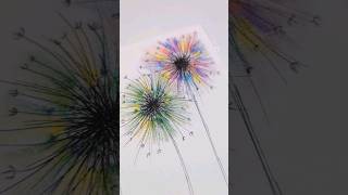 How I draw dandelions with soft pastels #reels #drawing #drawingtutorial #dandelions #drawingflowers