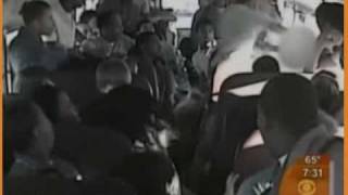 BUS FIGHT CAUGHT ON SURVEILLANCE CAMERA IN ST.LOUIS, CBS MORNING RUSH