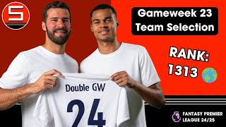 FPL GW23 TEAM SELECTION | Top 1300 Rank | Fantasy Premier League Tips 2024/25