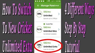 How To Switch Plan Unlimited Extra Plan Cricket Wireless Step By Step Tutorial 4 Ways