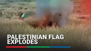 Palestinian flag explodes when Israeli man tries to remove it | ABS-CBN News