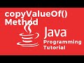How to copy the content of an Array of characters into a given String using the copyValueOf() method