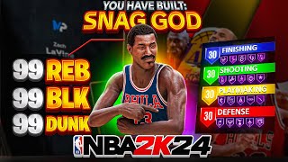 99 REBOUND “SNAG GOD” is the BEST CENTER BUILD in NBA 2K24! HOF REBOUND CHASE & HOF BOXOUT BEAST!