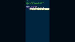 Find Sum of Digits in Python using List Comprehension.