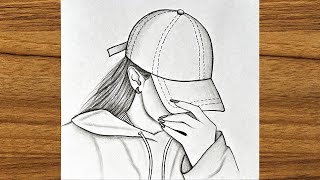 How to draw a girl with cap | Girl drawing easy step by step | Beautiful girl drawing for beginners