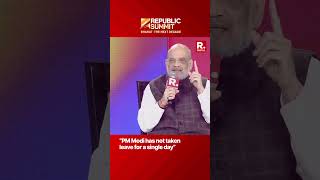 PM Modi Has Not Taken A Single Day's Leave In 23 Years, Says Amit Shah | Republic Summit 2024